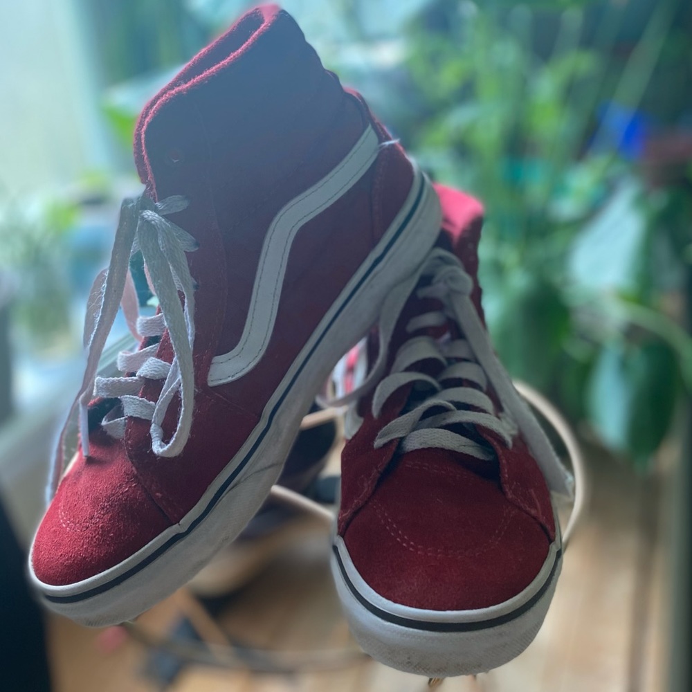 Boys Red Hightop Vans